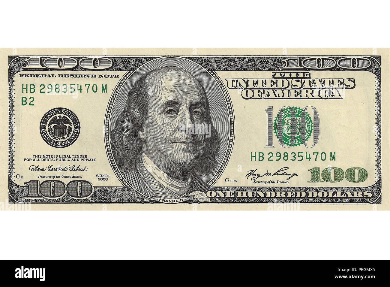 bill of a hundred American dollars Stock Photo Alamy