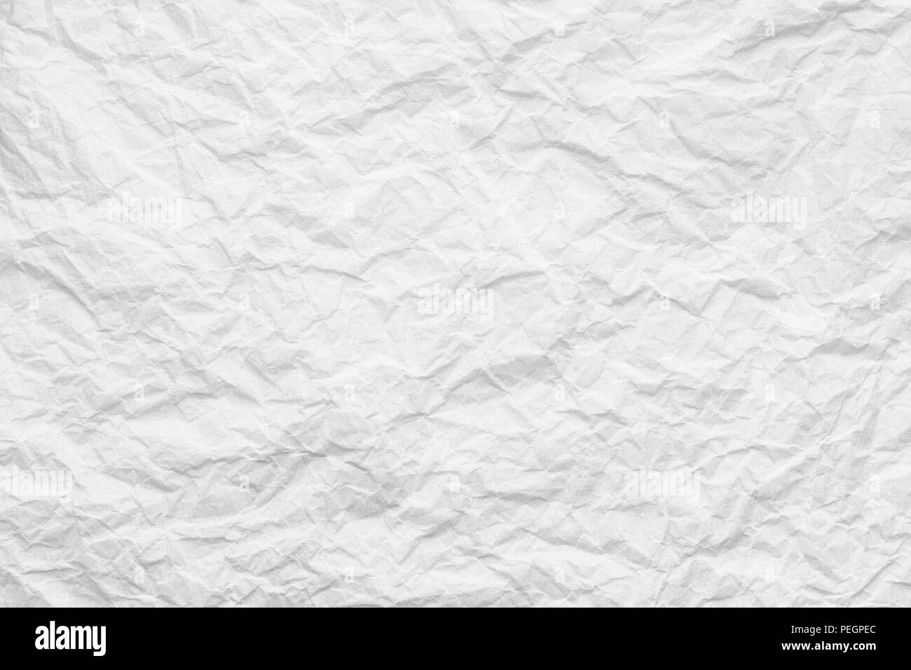 Paper texture, white background of crumpled old paper card with blank surface Stock Photo