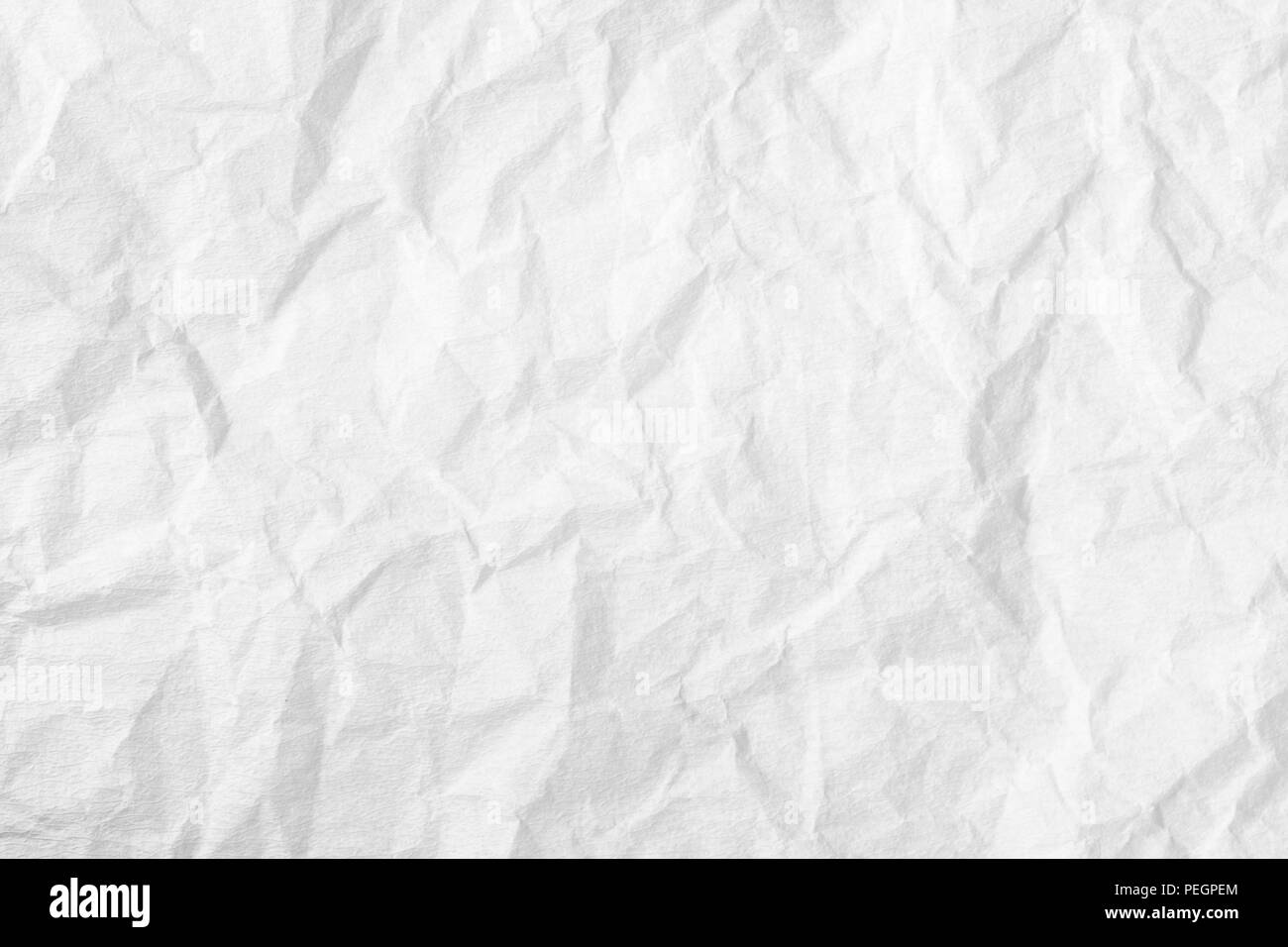 Abstract white paper texture, creased paper sheet background Stock