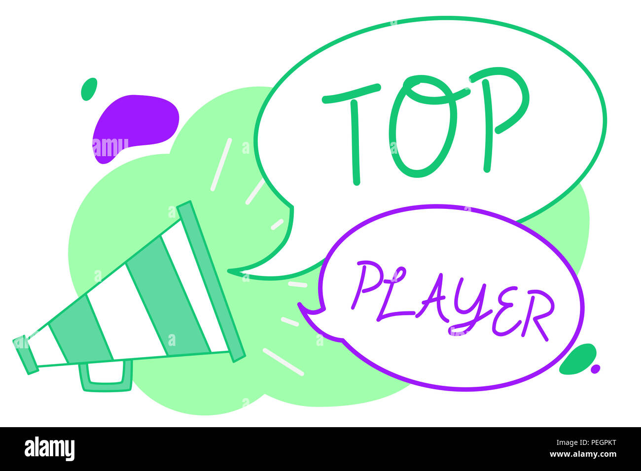 Handwriting text Top Player. Concept meaning being best in sports game like football or