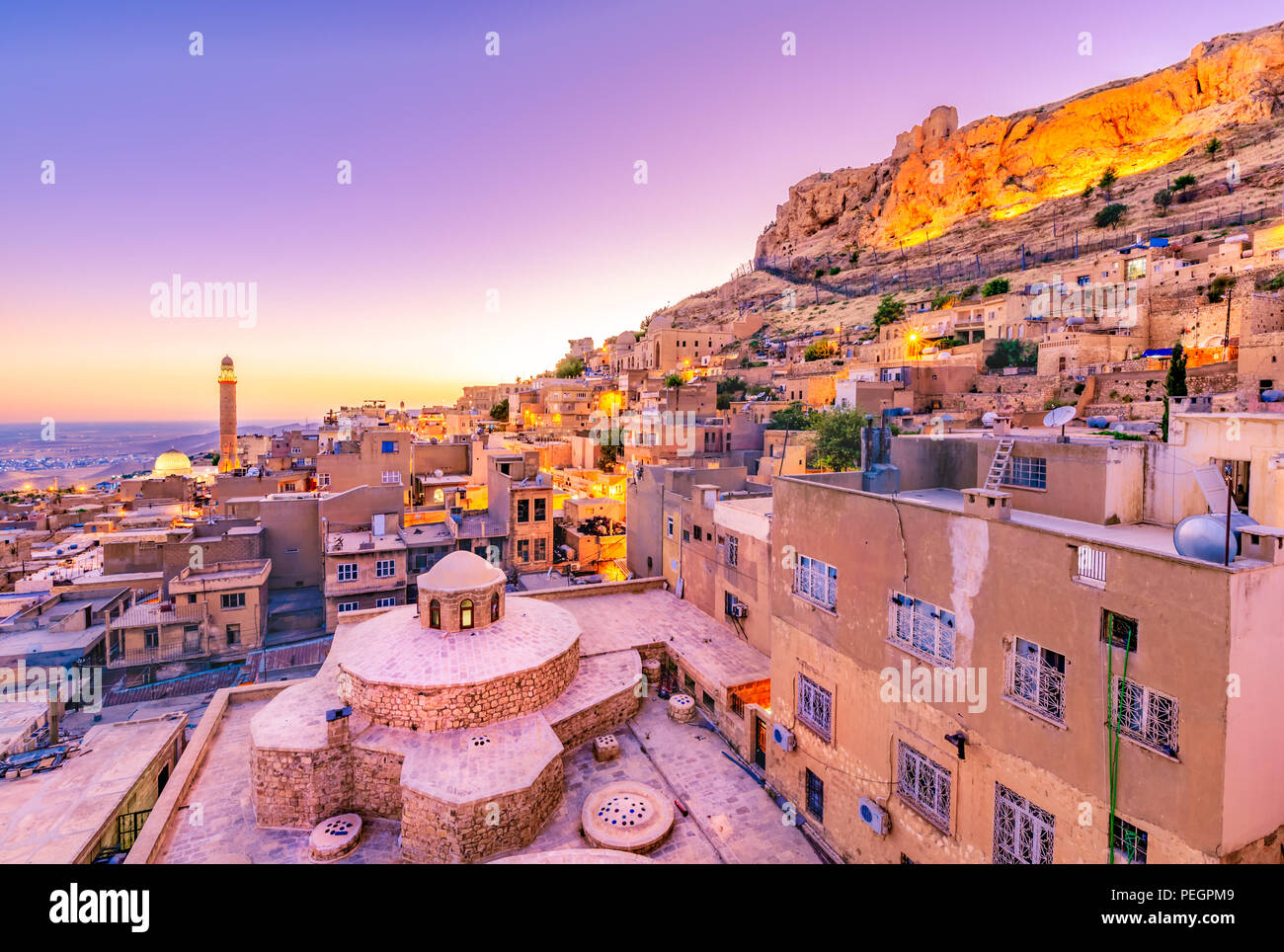 Sunrise Landscape View Of Old Mardin City a Popular City For Locals And 