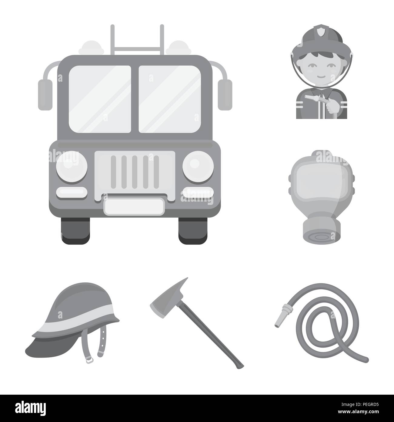 Fire Department monochrome icons in set collection for design ...