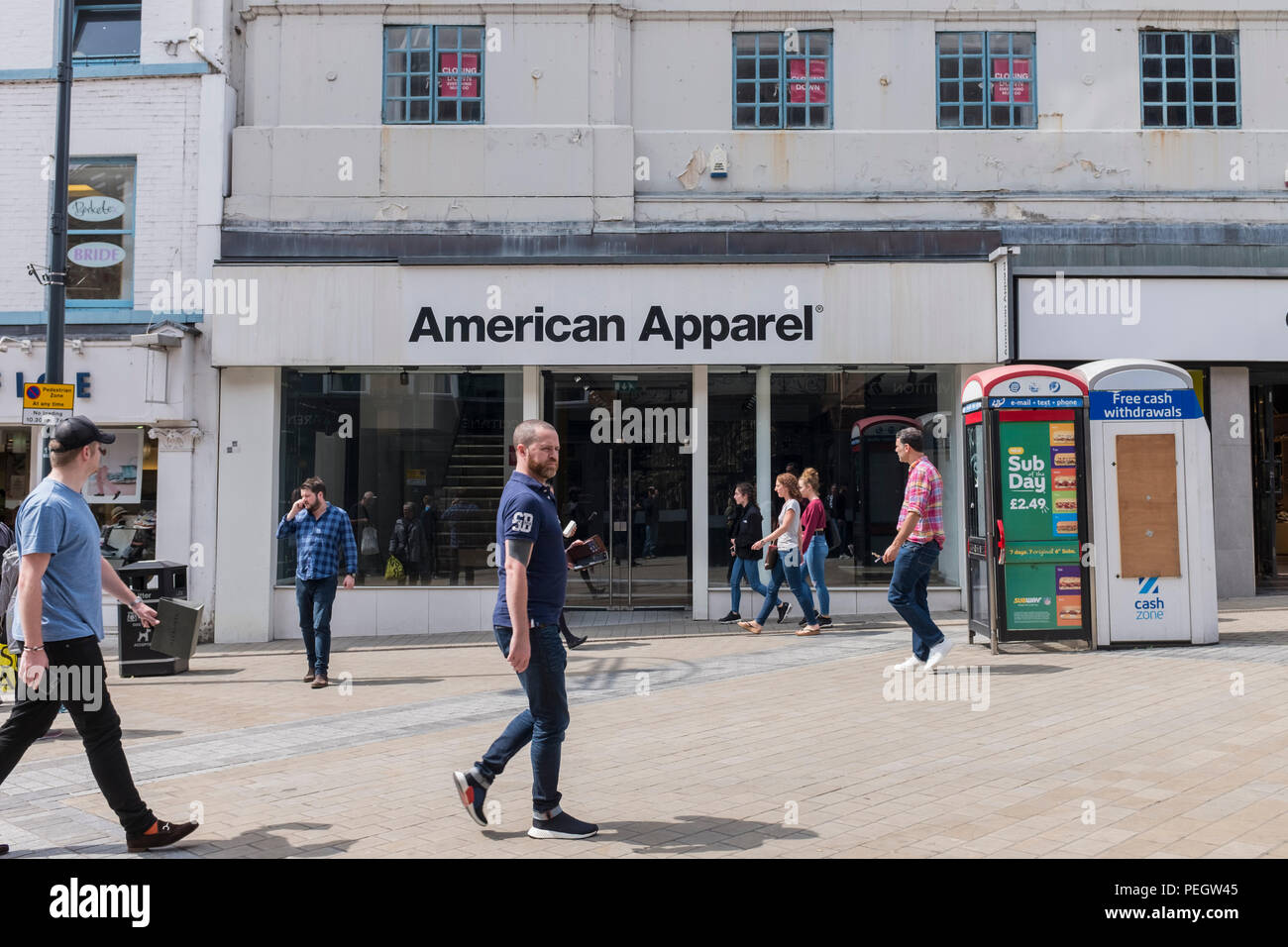 Empty high street shops closed down in our town centres is a sign of the economic times that we are in. Stock Photo