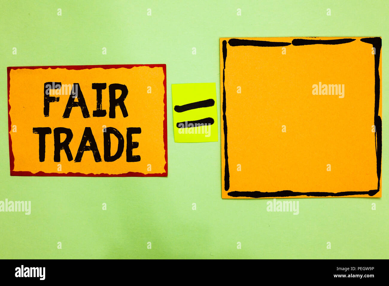 Writing note showing Fair Trade. Business photo showcasing Small ...