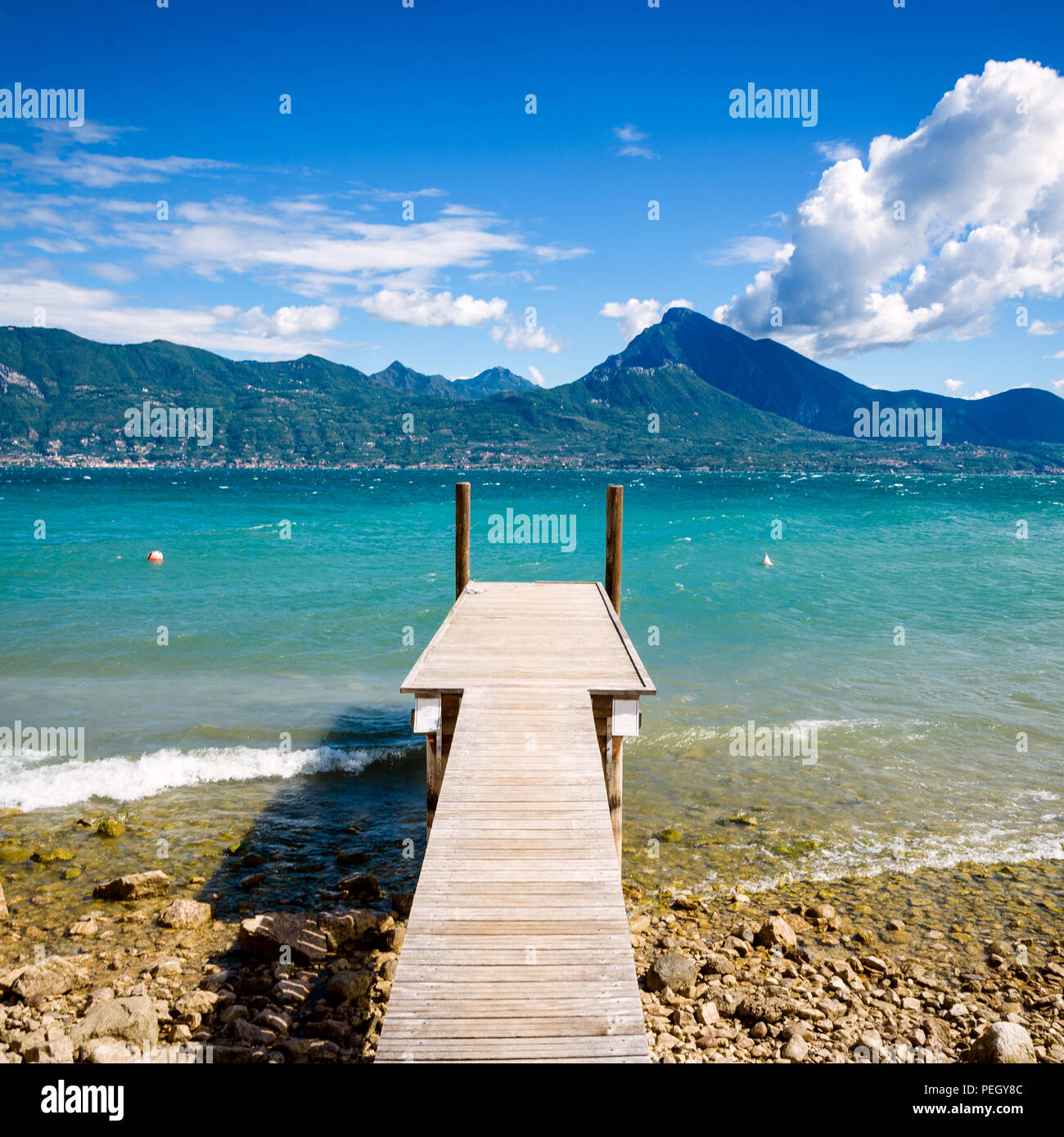 Lake Garda is the largest lake in Italy Stock Photo