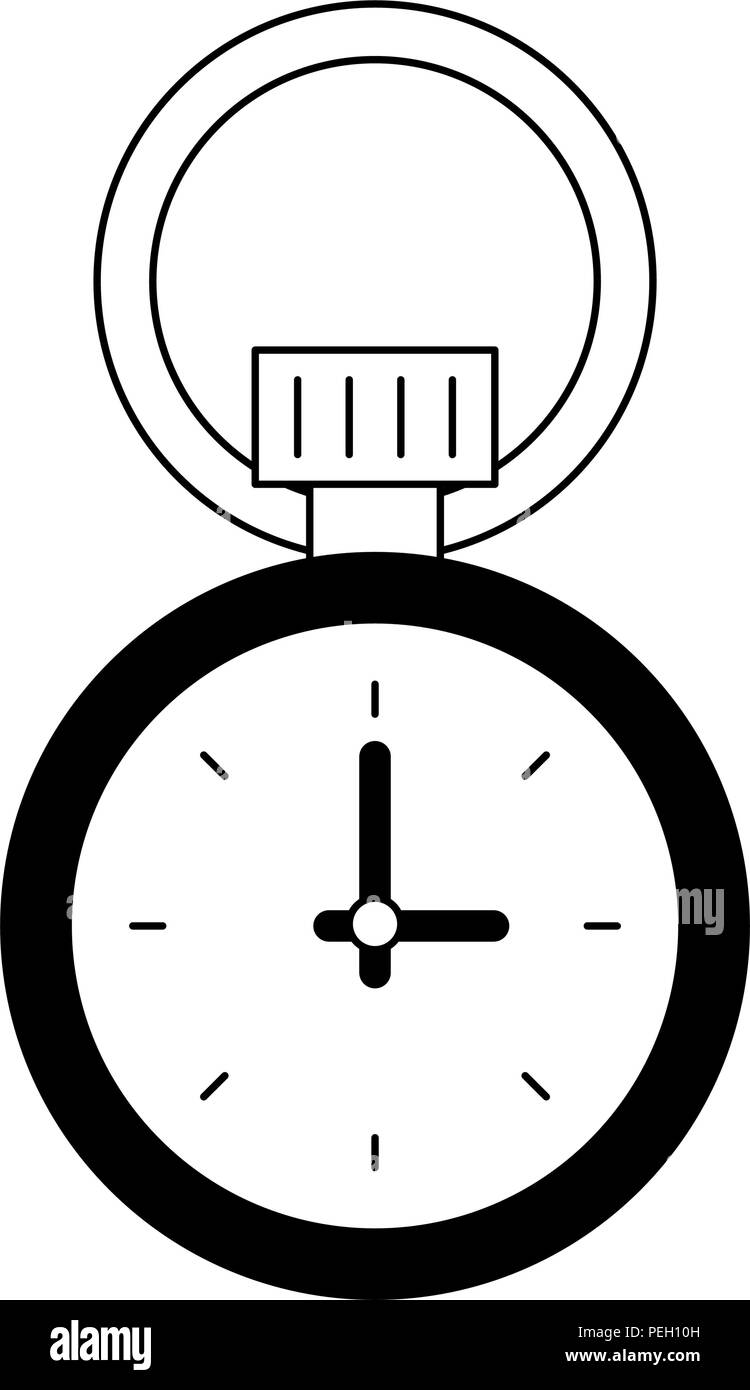 Vintage timer symbol in black and white Stock Vector