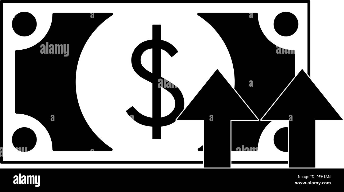 Forex and money symbol in black and white Stock Vector