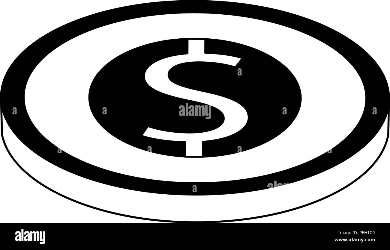 Coin money symbol in black and white Stock Vector Image & Art - Alamy