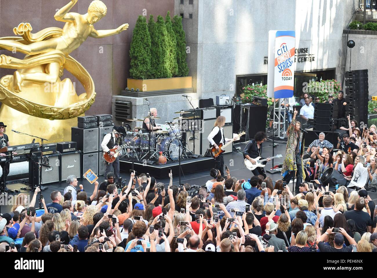 New York, NY, USA. 15th Aug, 2018. Aerosmith on stage for AEROSMITH in