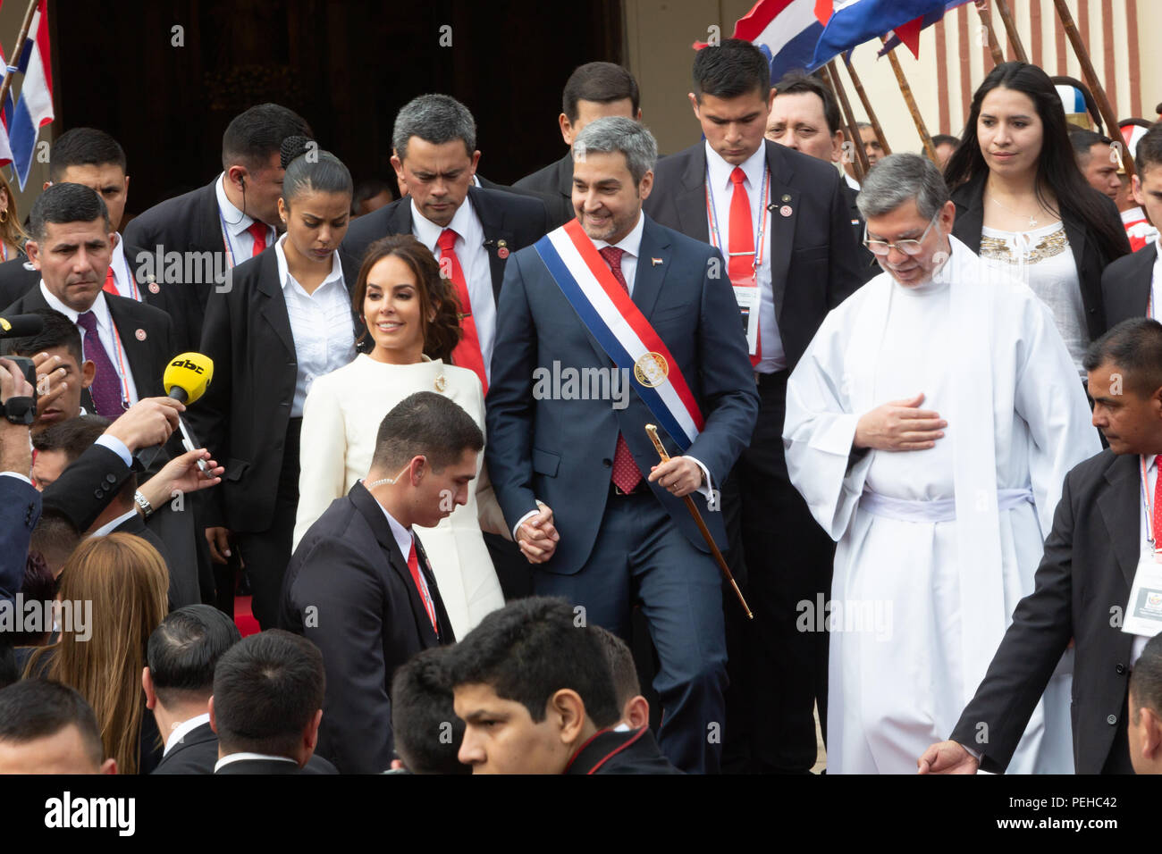 Asuncion, Paraguay. 15th Aug, 2018. Paraguay's new President Mario Abdo ...