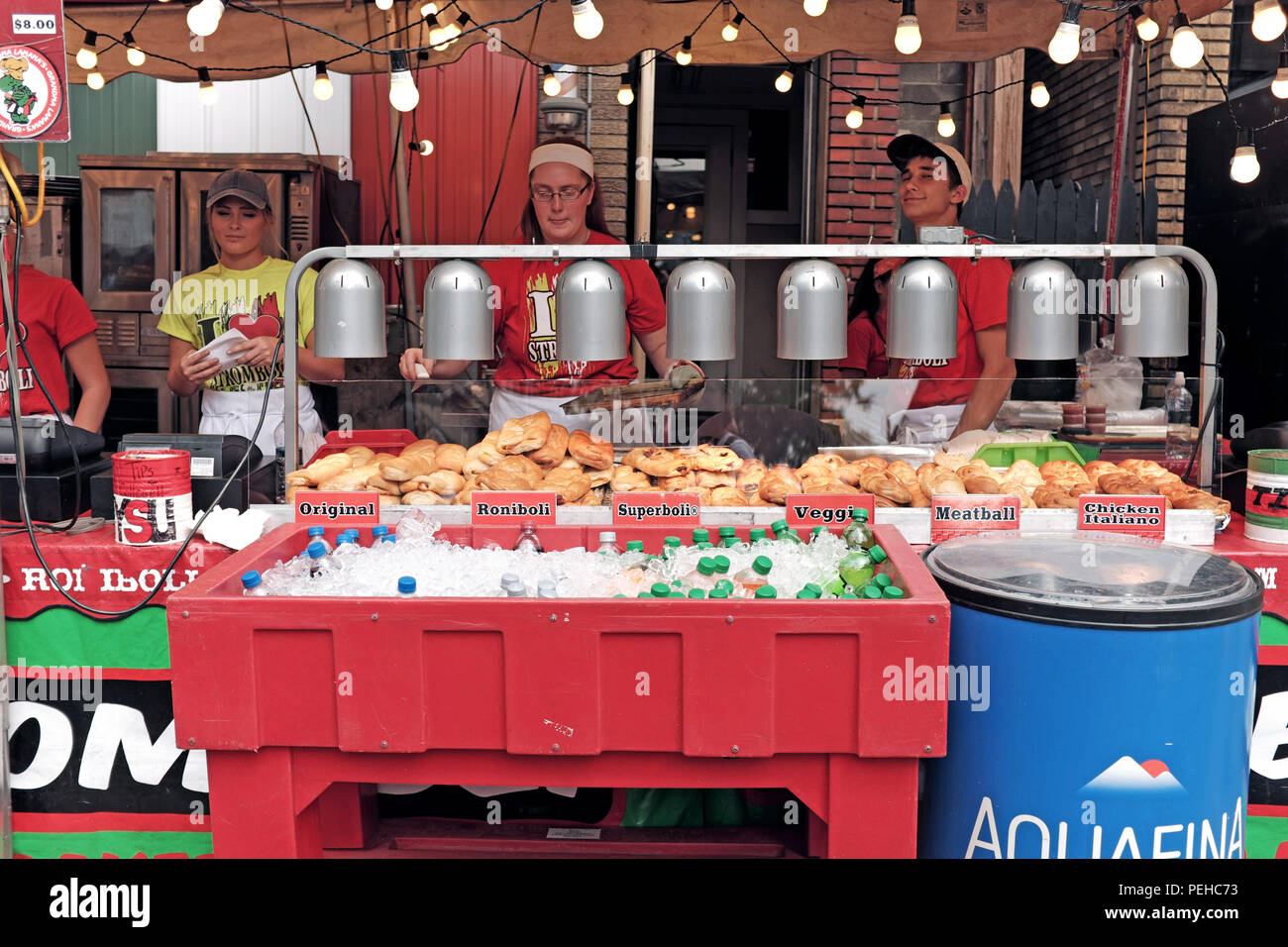 Little italy feast of the assumption festival food hires stock