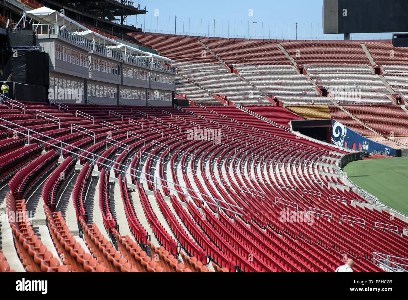 Media Tour of Coliseum Renovation and Beam Signing/Topping out ceremony ...