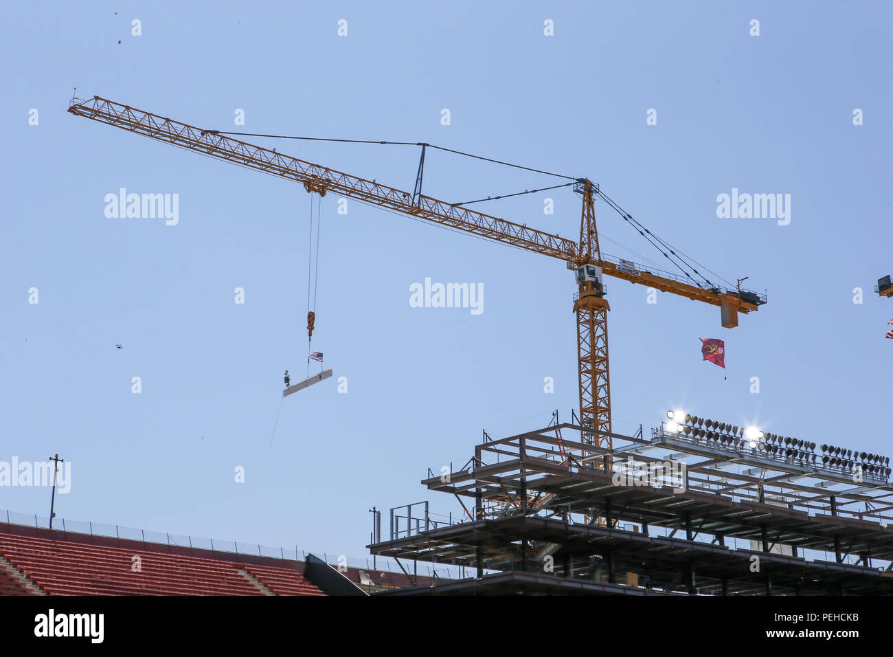 Media Tour of Coliseum Renovation and Beam Signing/Topping out ceremony ...