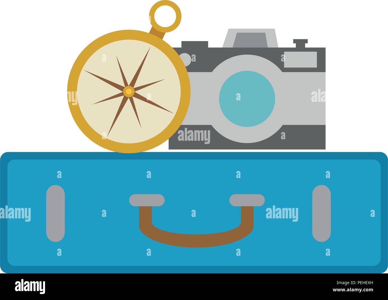 suitcase with camera and compass Stock Vector Image & Art Alamy