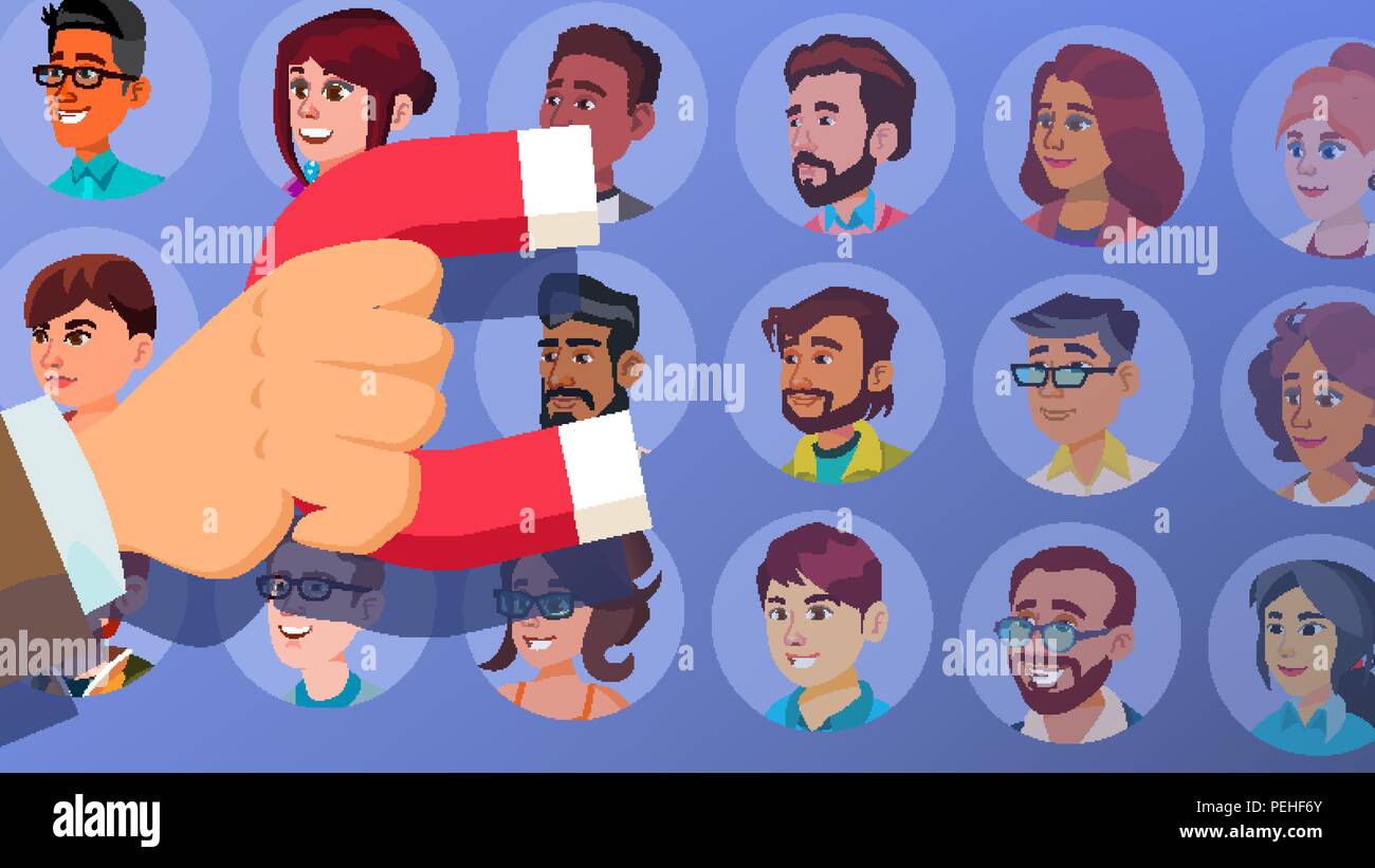 Customer Retention Vector. Businessman Hand With Giant