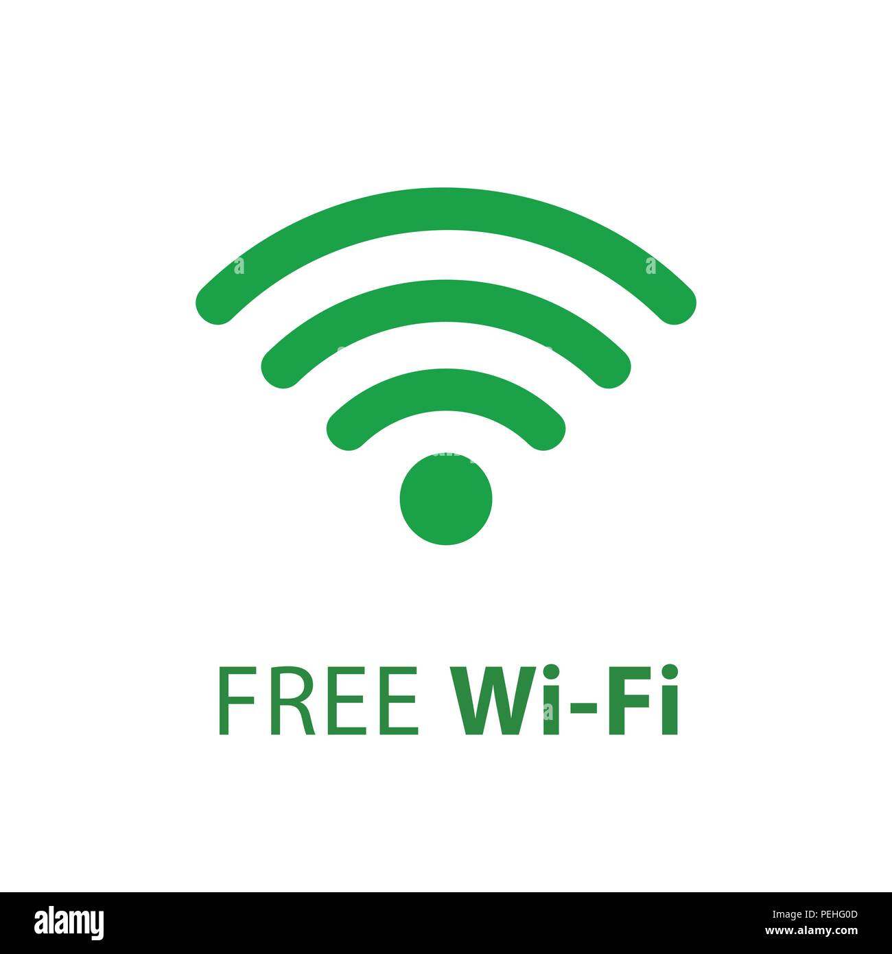 free WiFi symbol icon green vector illustration EPS10 Stock Vector