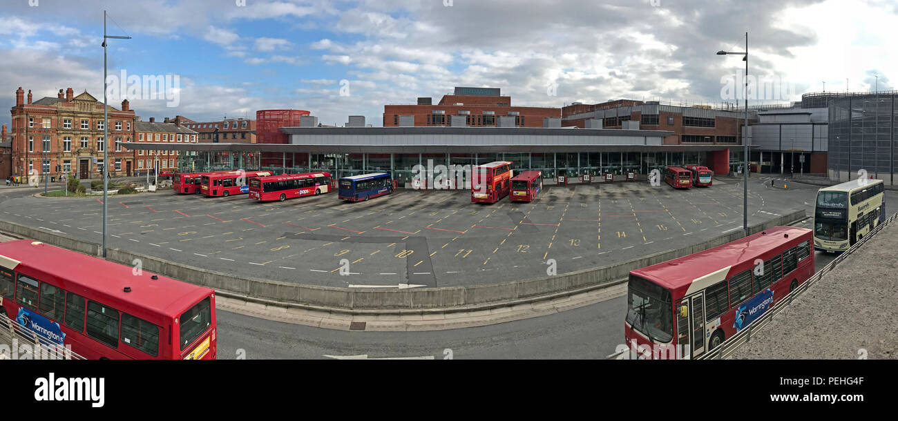 Warrington Interchange / Warrington Bus Station, 7 Winwick St, Cheshire, North West England, UK, WA1 Stock Photo