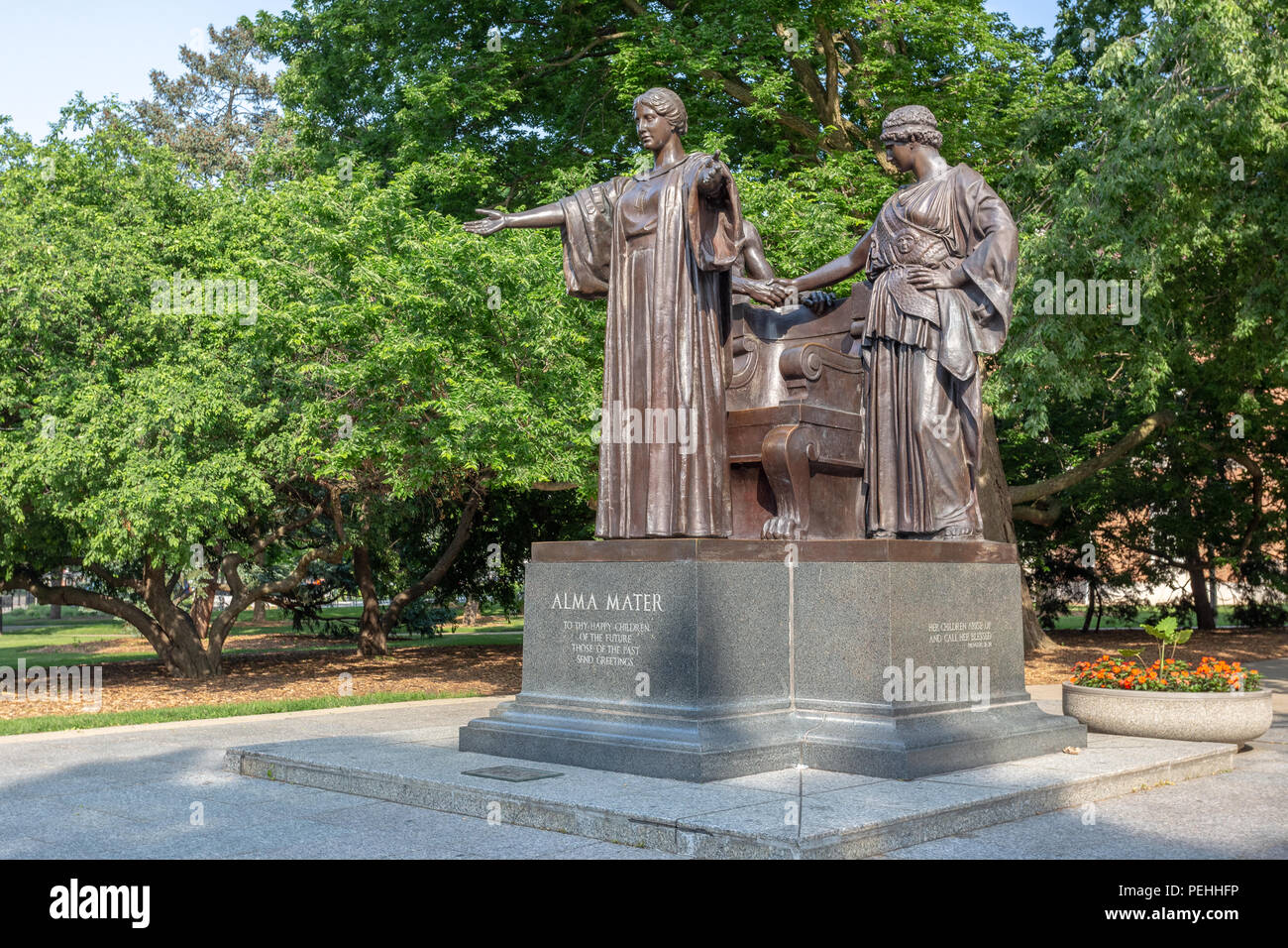 URBANA, IL/USA - JUNE 2, 2018: The Alma Mater statue by sculptor Lorado ...