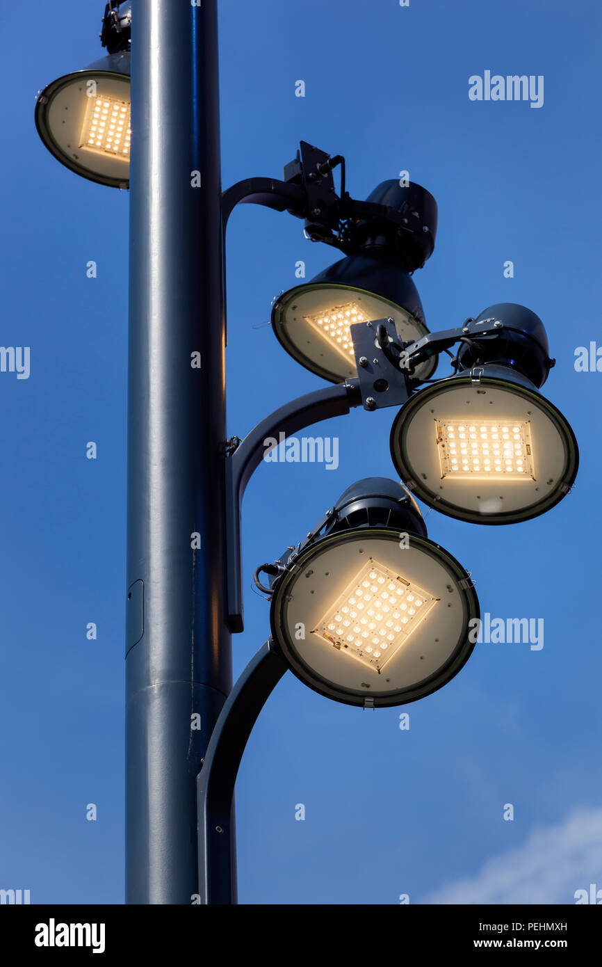 Energy saving led street lights in Rotterdam in the Netherlands Stock Photo Alamy