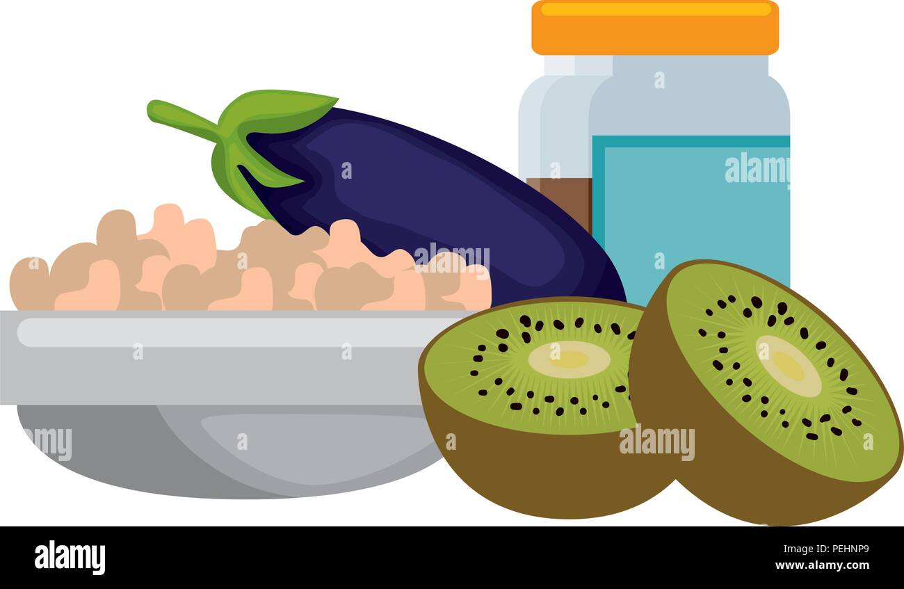 fruits and vegetables healthy food Stock Vector Image & Art - Alamy