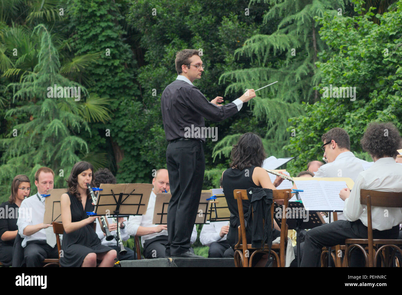 Classical music outdoor concert in the park Stock Photo