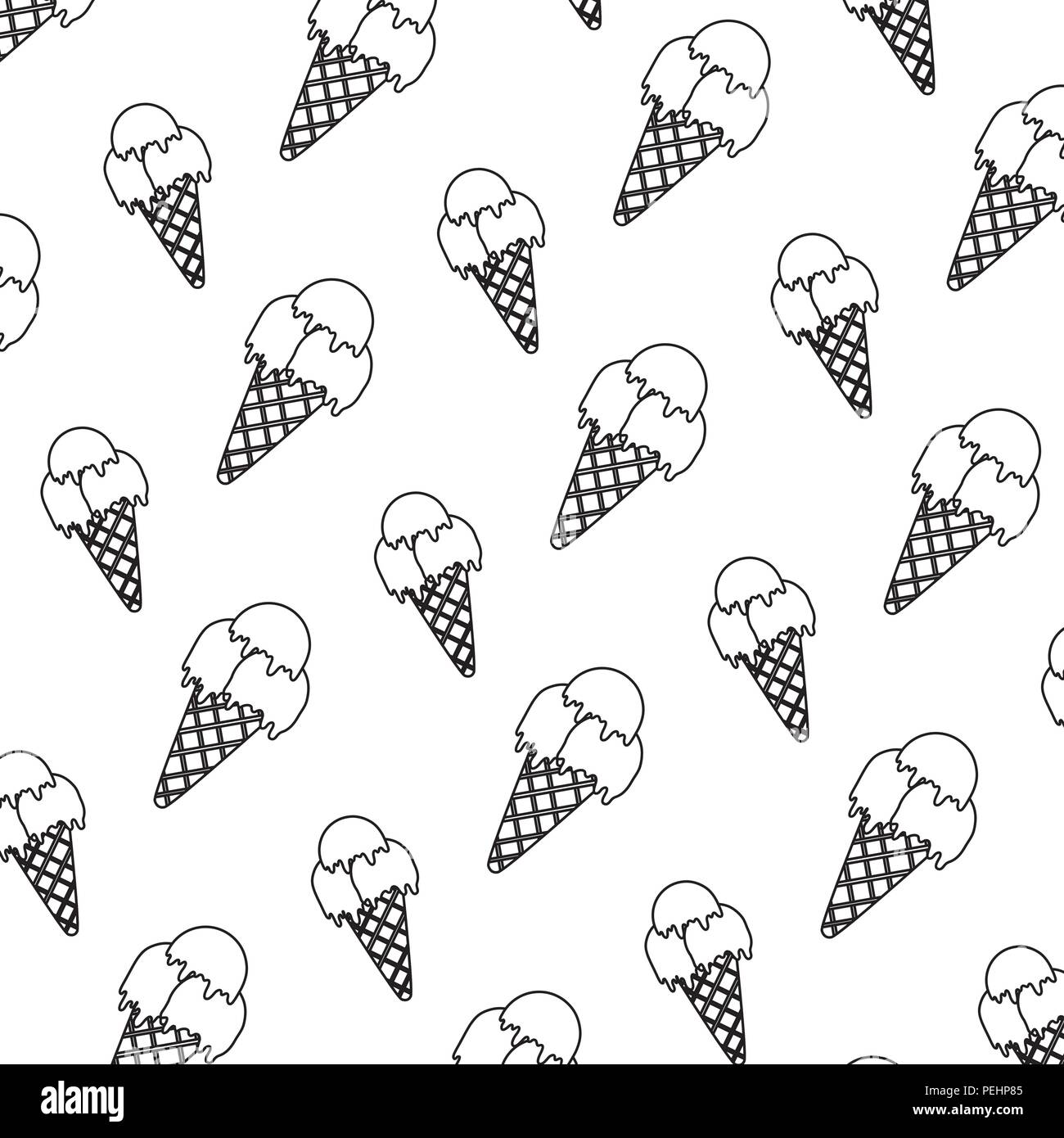 line ice cream with three balls background Stock Vector Image & Art - Alamy