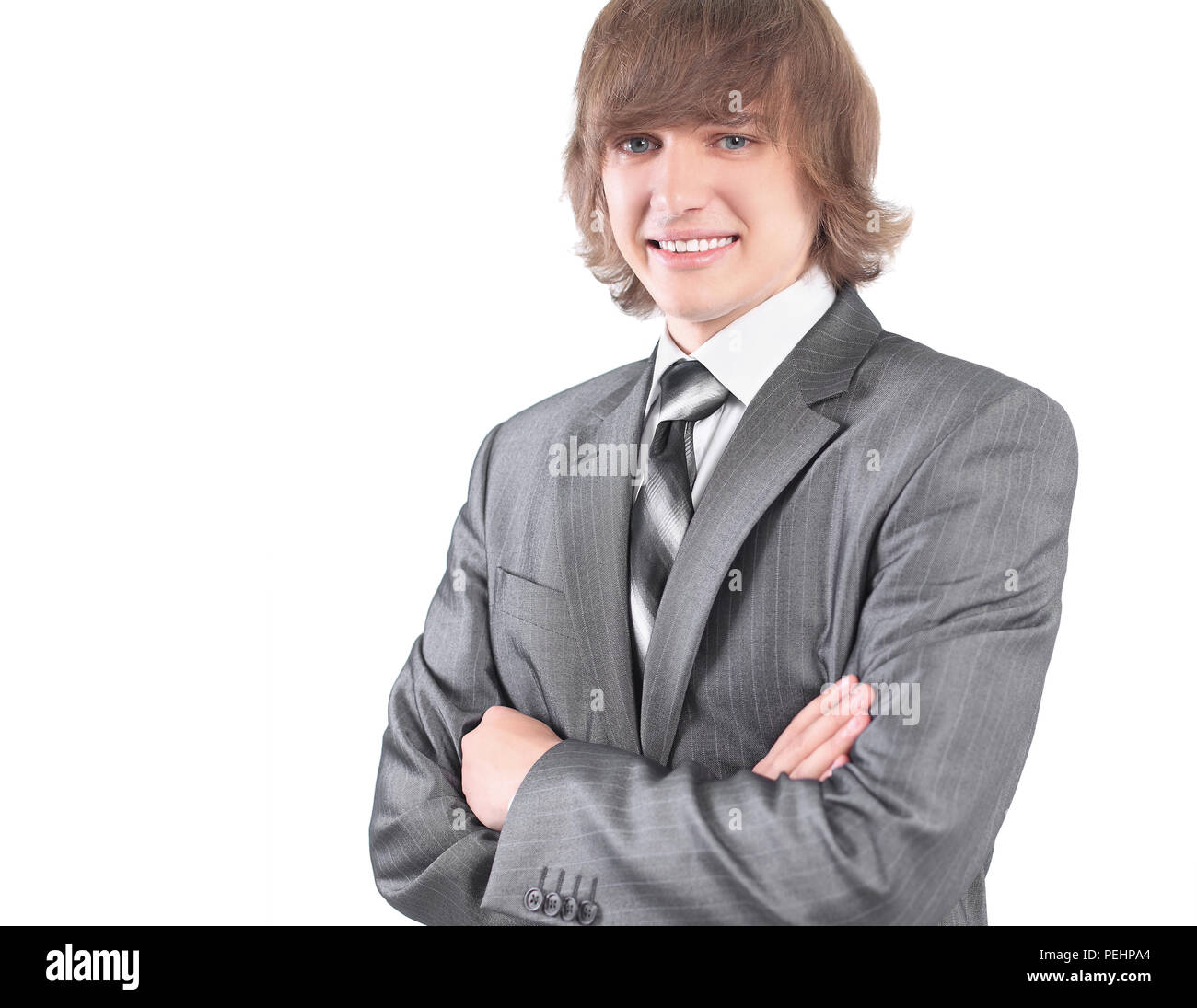 The young businessman. Isolated in the white background Stock Photo - Alamy