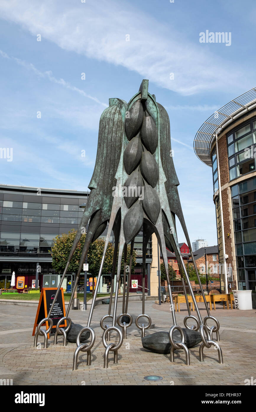 The Steeped Vessels Sculpture, Brewery Wharf, Leeds, UK Stock Photo