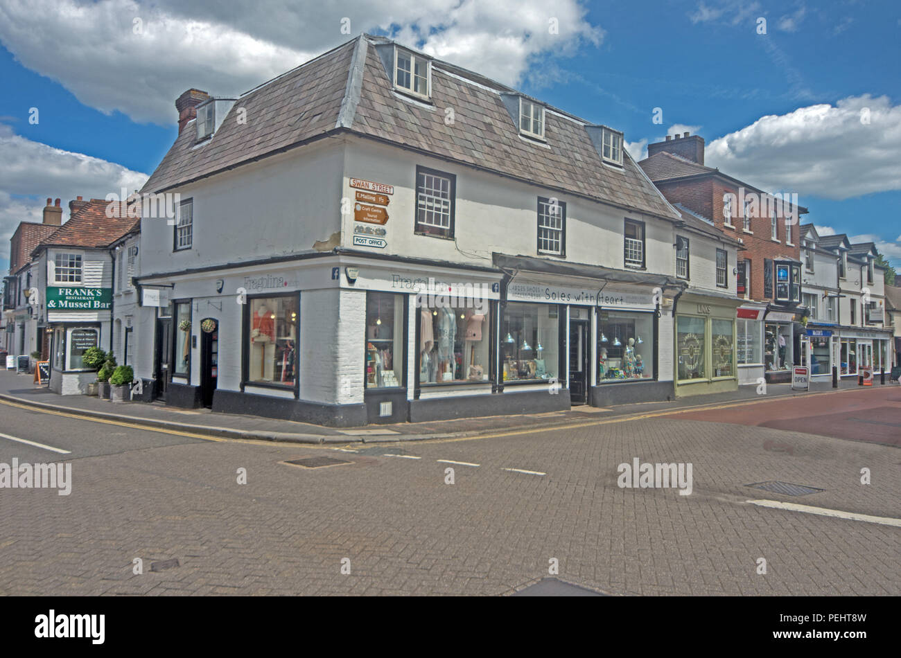 West Malling Kent Shops High Street UK Stock Photo