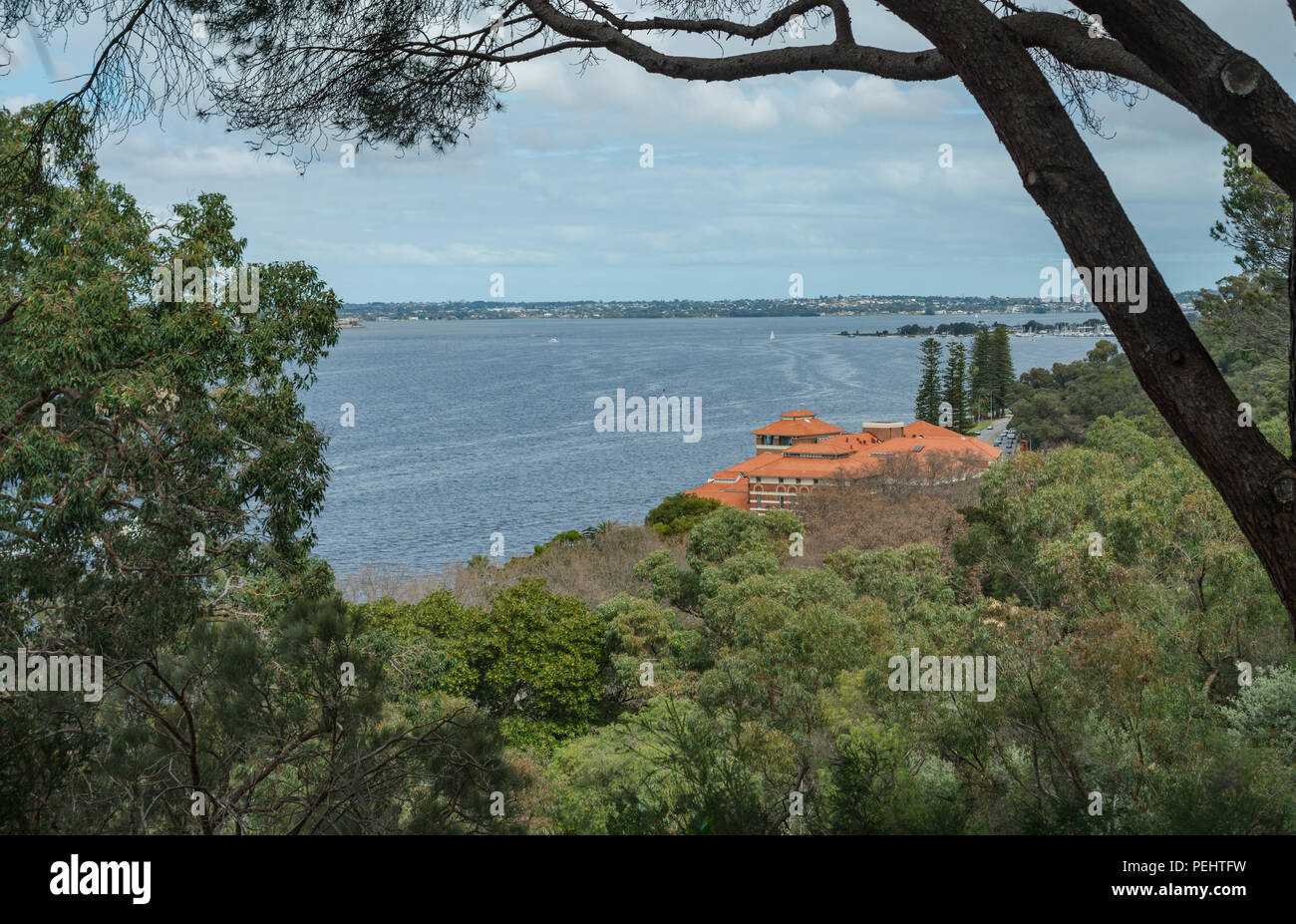 The Swan Brewery and Swan River at bay of Perth, Western Australia