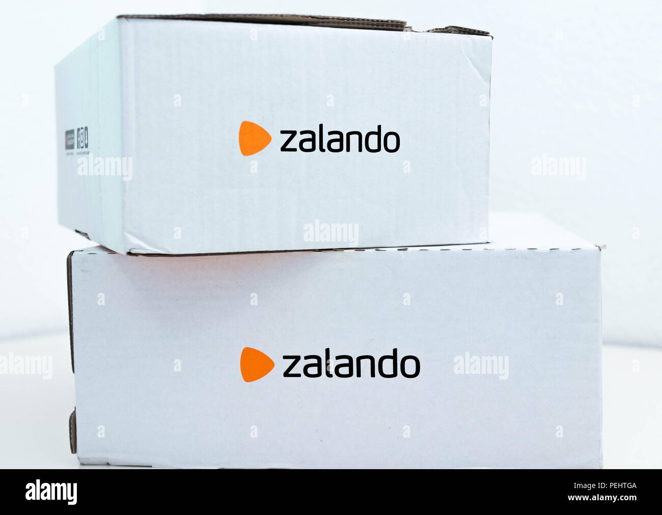 Zalando online shopping clothes box cardboard Stock Photo Alamy