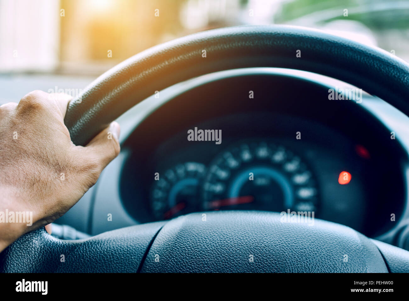 Man driving car on road transportation highway road Stock Photo - Alamy