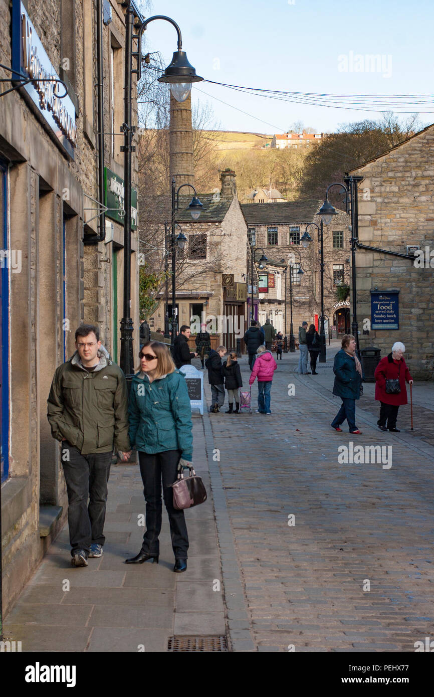 Street in Hebden Bridge, West Yorkshire Stock Photo Alamy
