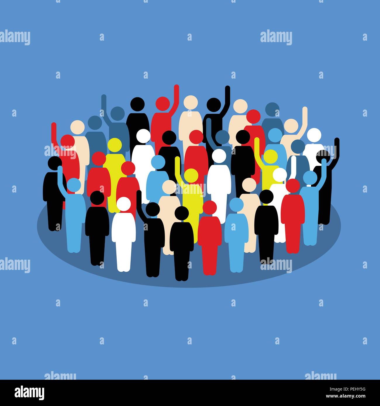 Vector artwork depicts society, differences, democracy, and public ...