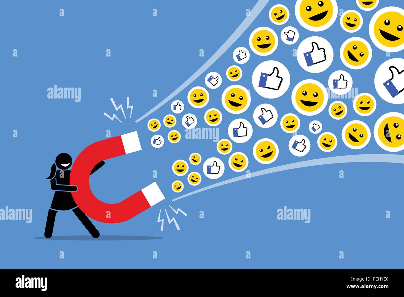 Vector artwork illustration depicts the concept of social media