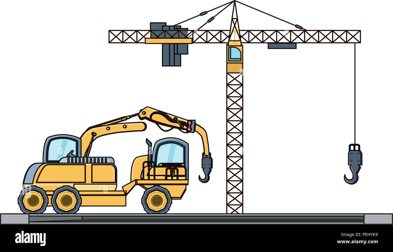 crane truck icon over white background, vector illustration Stock ...