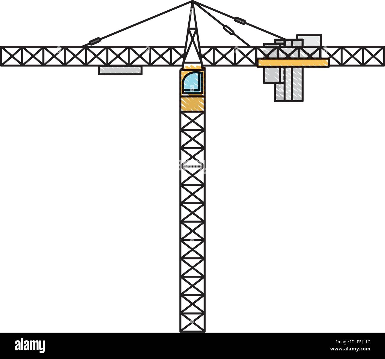 tower crane icon over white background, vector illustration Stock ...