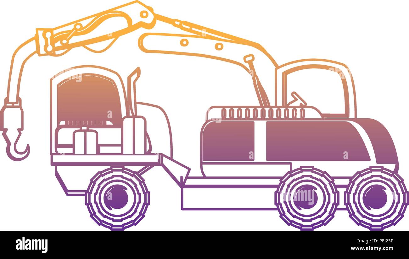 crane truck icon over white background, vector illustration Stock ...