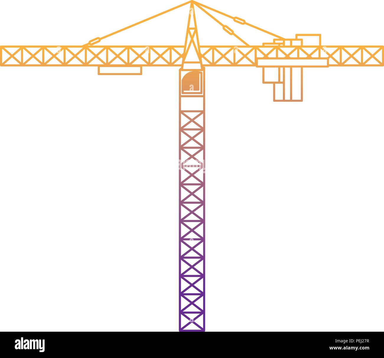 tower crane icon over white background, vector illustration Stock ...