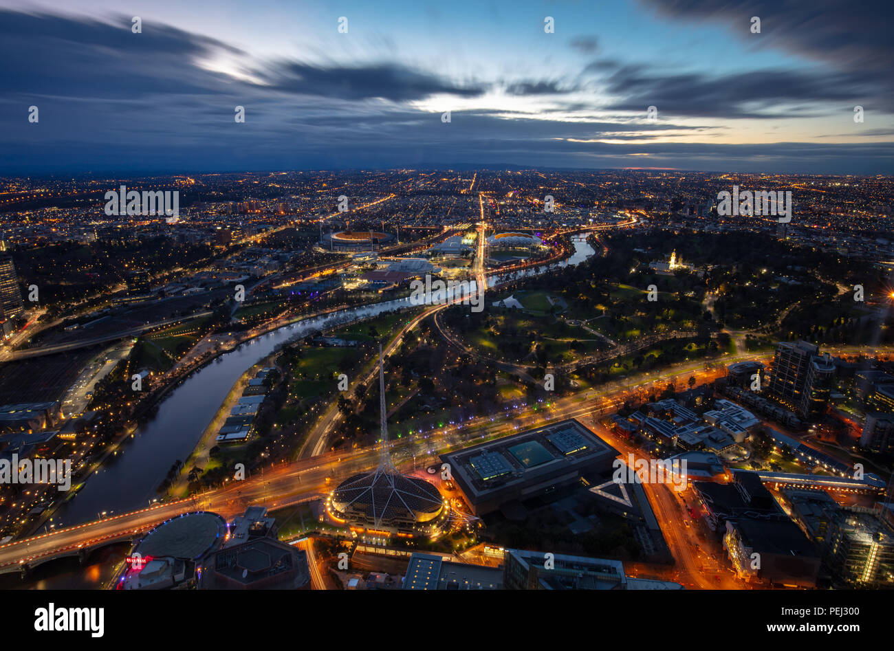 Melbourne Sunrise View Stock Photo