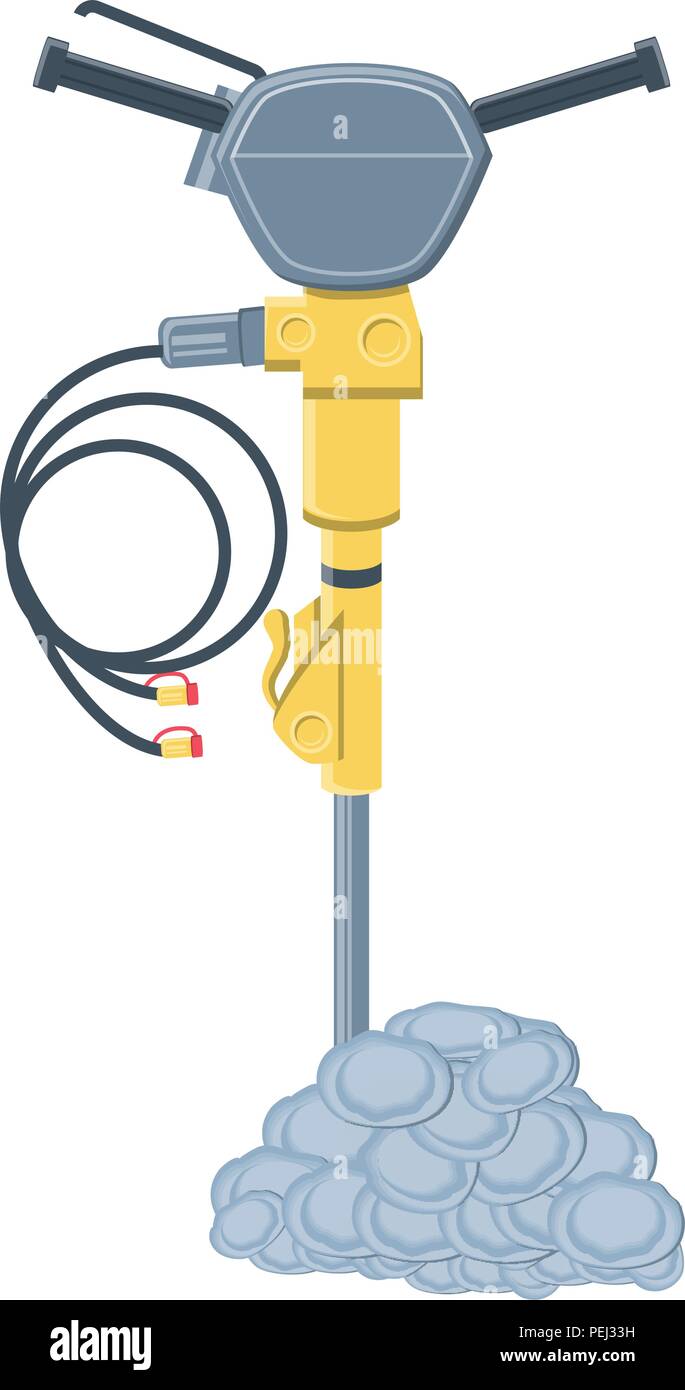 hammer drill icon over white background, vector illustration Stock