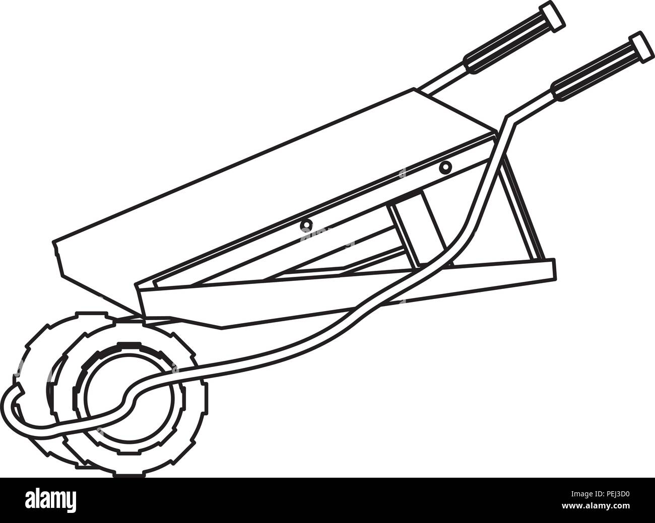 wheelbarrow over white background, vector illustration Stock Vector