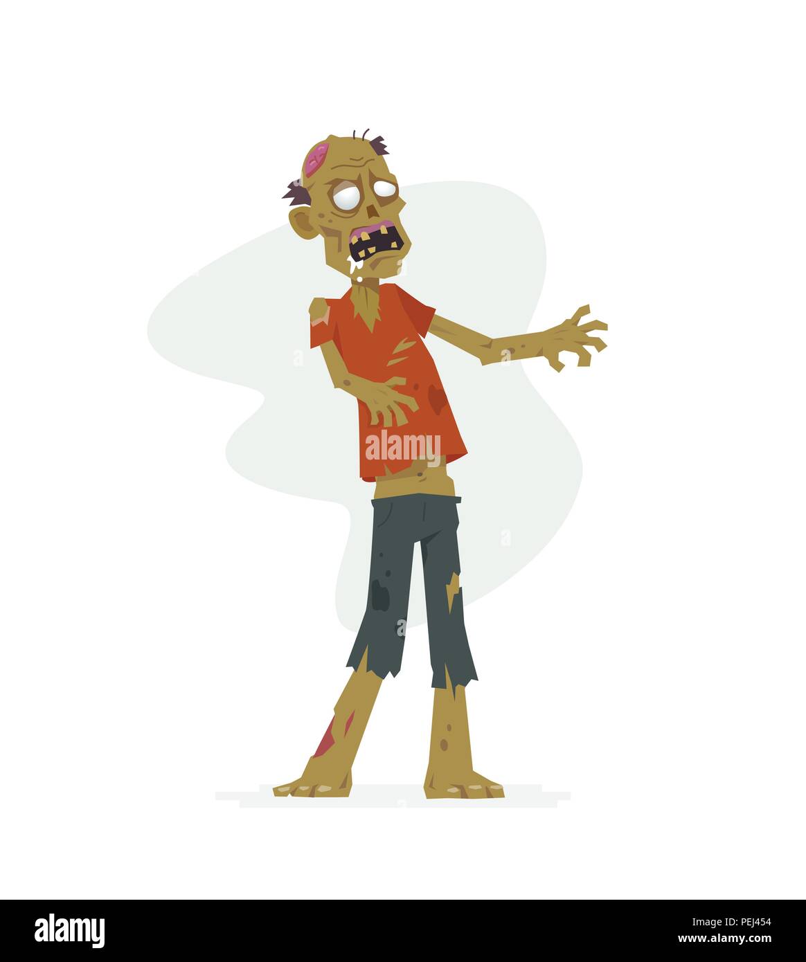 Zombie modern cartoon people characters isolated illustration Stock