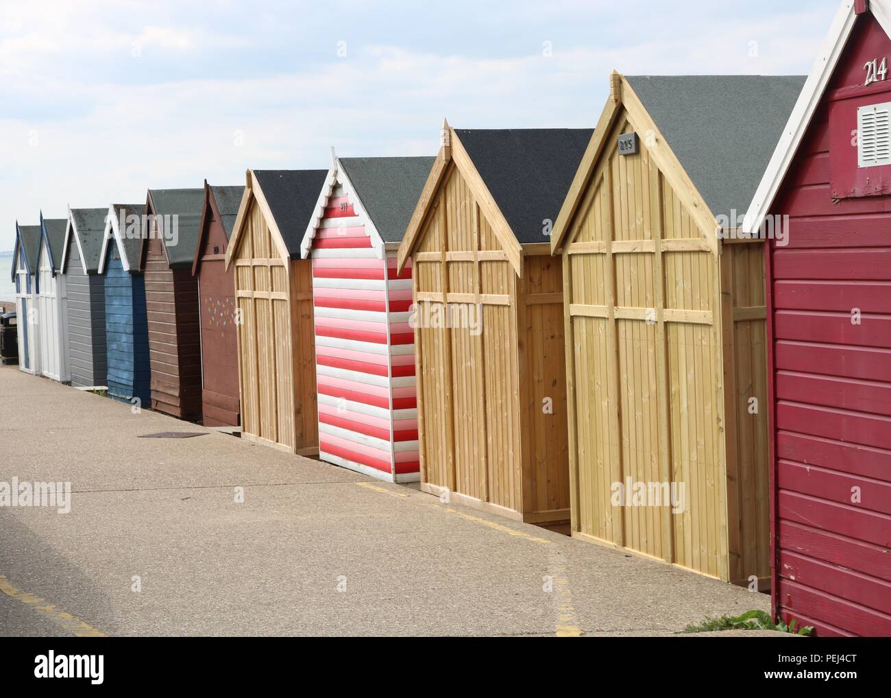 Beach Huts , Herne Bay , Kent Stock Photo