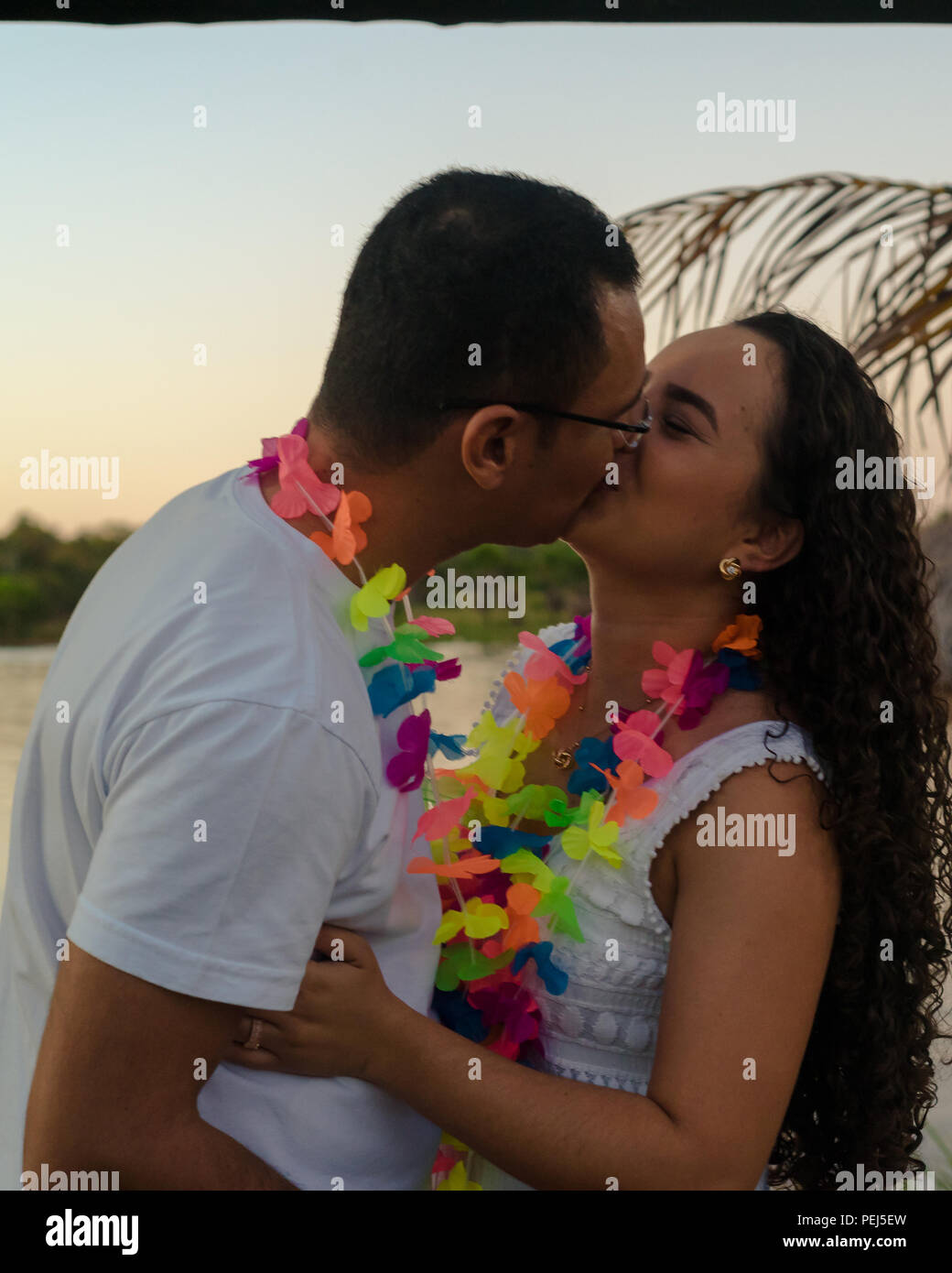 Passionate and happy couple after accepting marriage, Various poses and