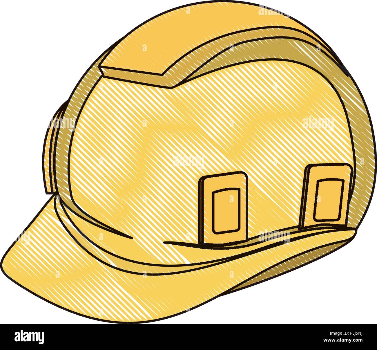 construction safety helmet over white background, vector illustration Stock Vector