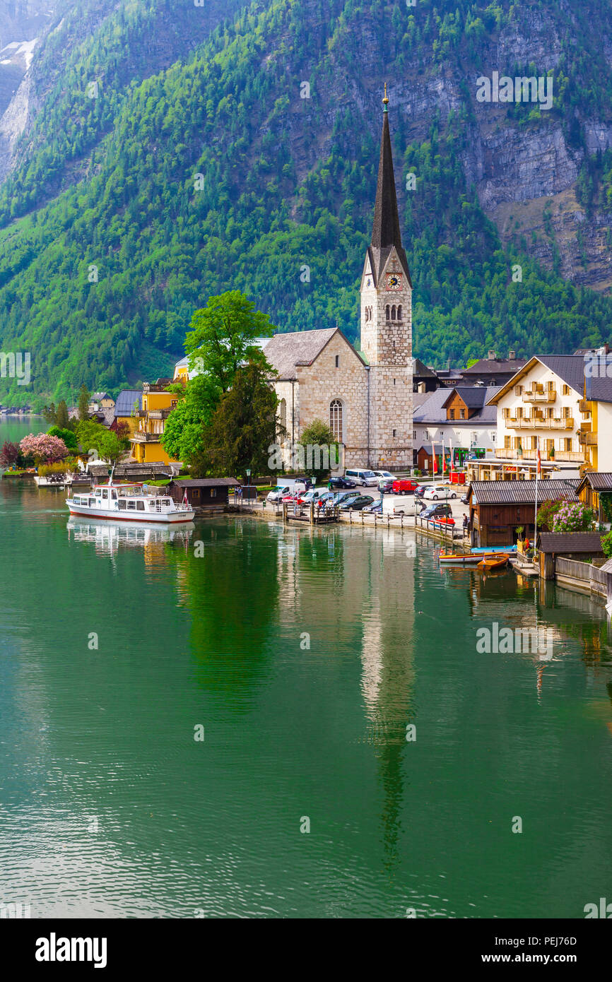Beautiful Hallstatt village,panoramic view,Austria Stock Photo Alamy