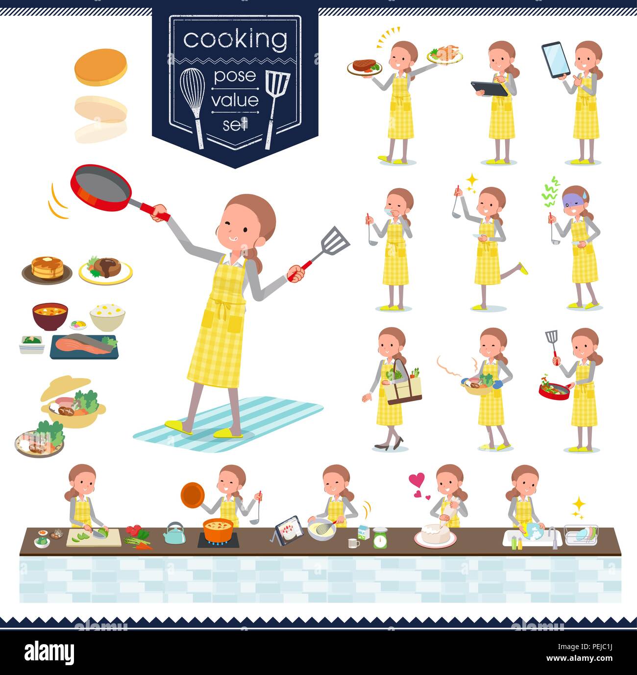 Japanese women cooking Stock Vector Images - Alamy