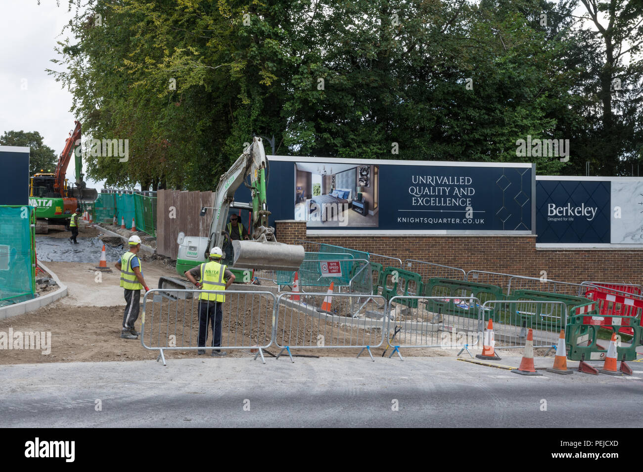 Berkeley homes Knights Quarter development and construction site in Winchester, Hampshire, UK Stock Photo