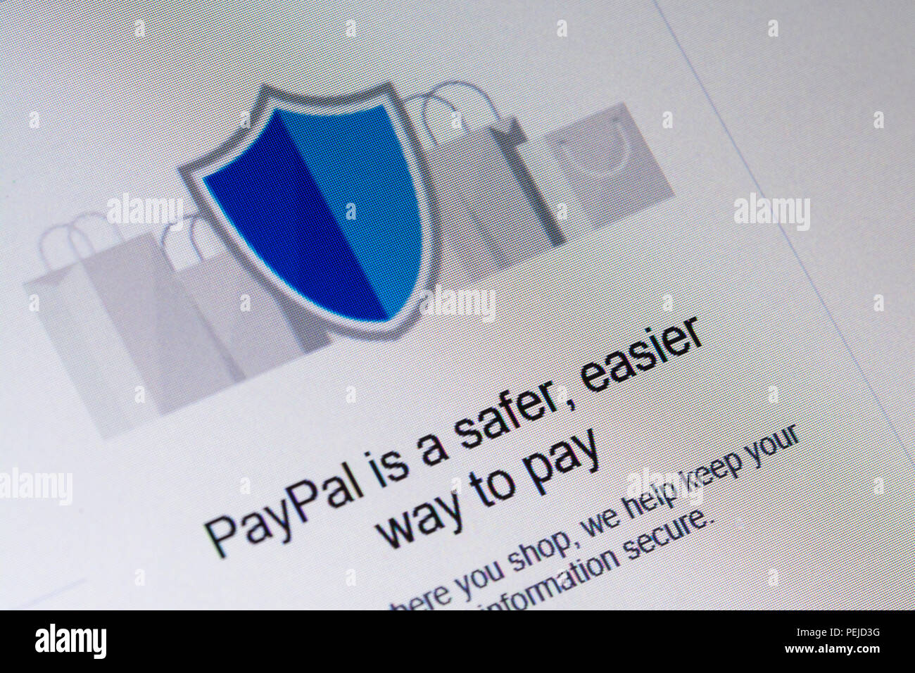 PayPal website - computer screenshot and logo Stock Photo